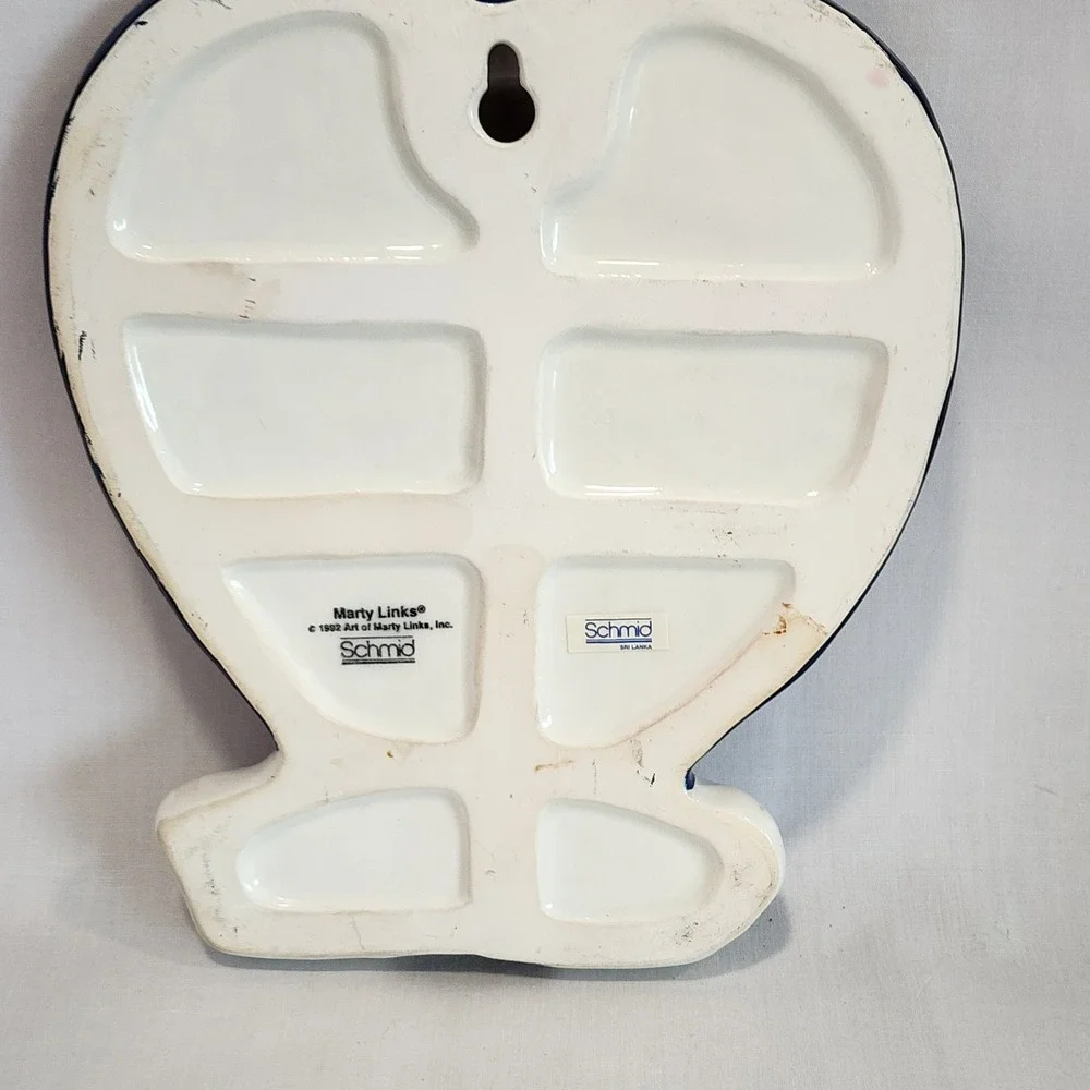 VTG‎ Schmid Marty Links God Bless Me Ceramic Wall Plaque Heart Praying Girl 1992